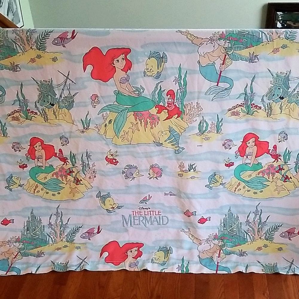 Disney - Little Mermaid -VINTAGE - Ariel - twin flat bed sheet
